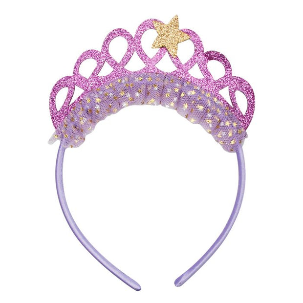 Pink Poppy - Glitter and Tulle Crown Headband