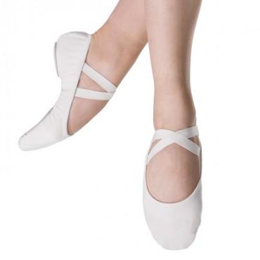 Bloch Performa Stretch Canvas Childrens Ballet Flat (White) Dance Shoes